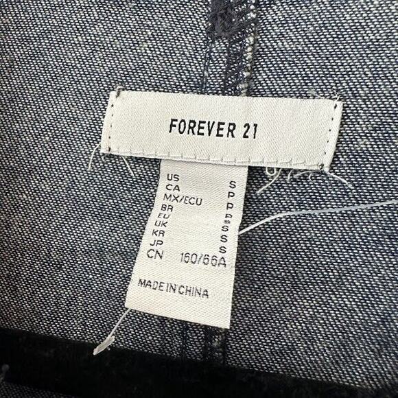 Forever 21 Overall Jumpsuit Womens Small Blue Denim Pockets Western Jeans NWT - Picture 6 of 11